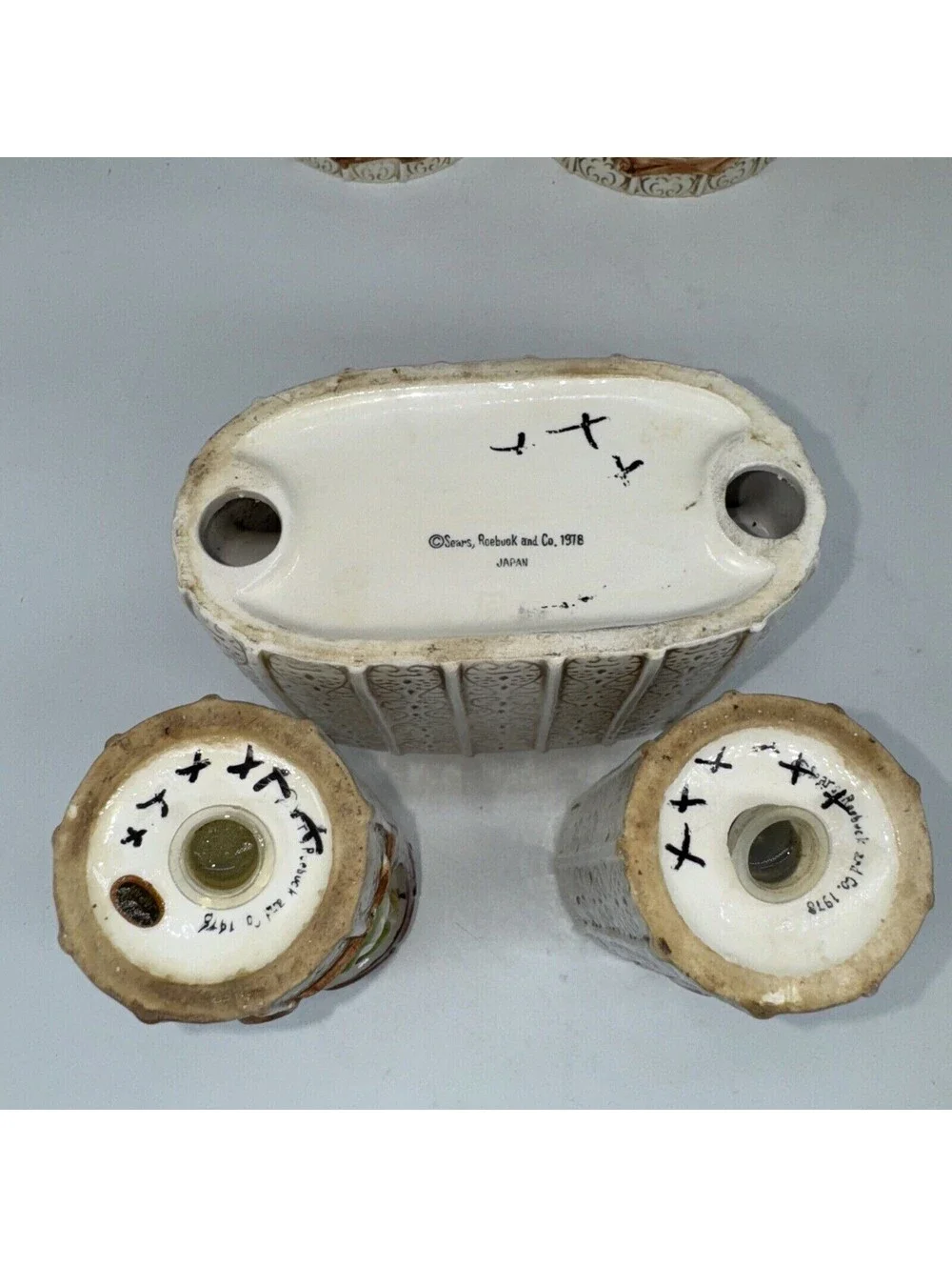 Sears Roebuck '78 Country Coordinates Canisters Salt N Pepper Napkin Holder SET